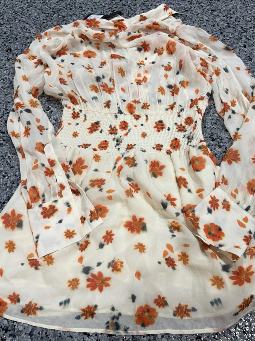 rag & bone Cream Dress with Orange Floral Pattern